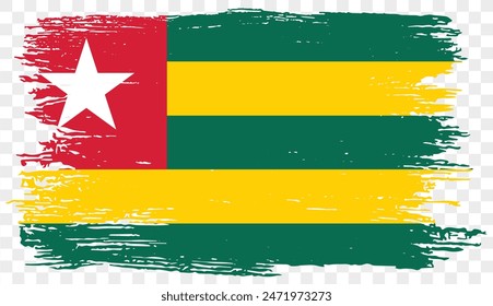 Togo flag brush paint textured isolated  on png or transparent background. vector illustration 