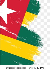 Togo flag brush paint textured isolated  on png or transparent background. vector illustration 