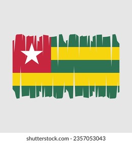 Togo flag with brush stroke vector Illustration