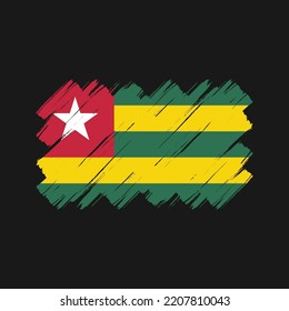 Togo flag brush strokes painted collection