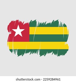 Togo Flag Brush Strokes Vector