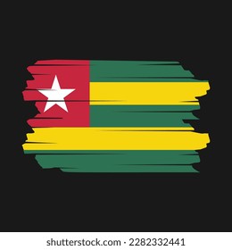 Ilustración del vector del pincel de la bandera de Togo