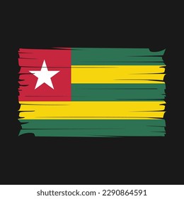 Ilustración del vector del pincel de la bandera de Togo
