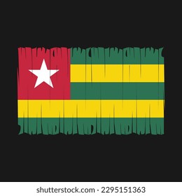 Ilustración del vector del pincel de la bandera de Togo