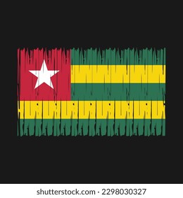 Ilustración del vector del pincel de la bandera de Togo