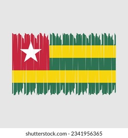 Ilustración del vector del pincel de la bandera de Togo