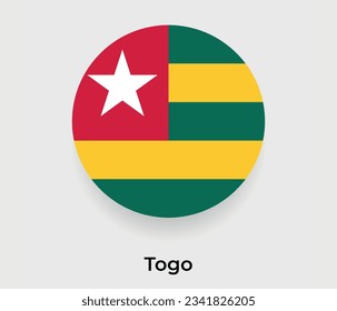 Togo-Flag-Blase kreisrunder Form Symbol Vektorgrafik