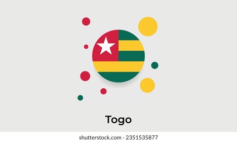 Togo-Flag-Blase-Kreis rund um die Form Symbol bunte Vektorgrafik