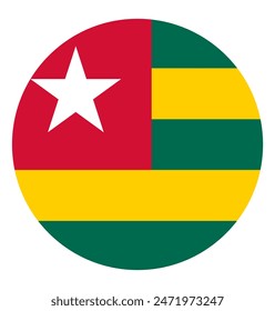 Togo flag button on png or transparent background. vector illustration. 