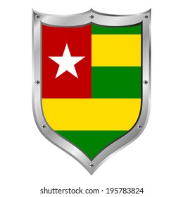 Togo flag button on a white background. Vector illustration.