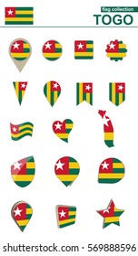 Togo Flag Collection. Big set for design. Vector Illustration.