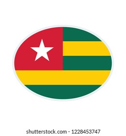 Togo flag. Togo ellipse flag.