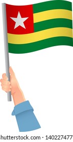 Togo flag in hand icon