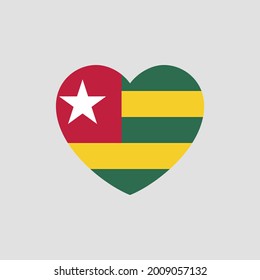 Togo flag in heart shape vector love Togo