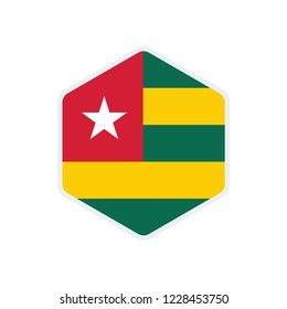 Togo flag. Togo hexagon flag.