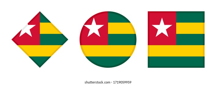 Tōgo-Flaggensymbol-Set einzeln auf weißem Hintergrund