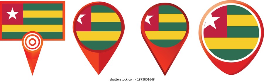 Togo Flag Symbol . Web-Icon-Set . Symbolsammlung. Einfache Vektorgrafik.