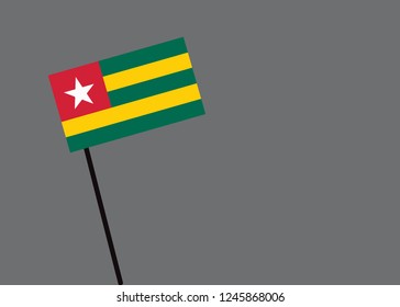 Togo flag isolated on grey background