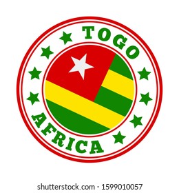 Togo flag logo with stars and country name.