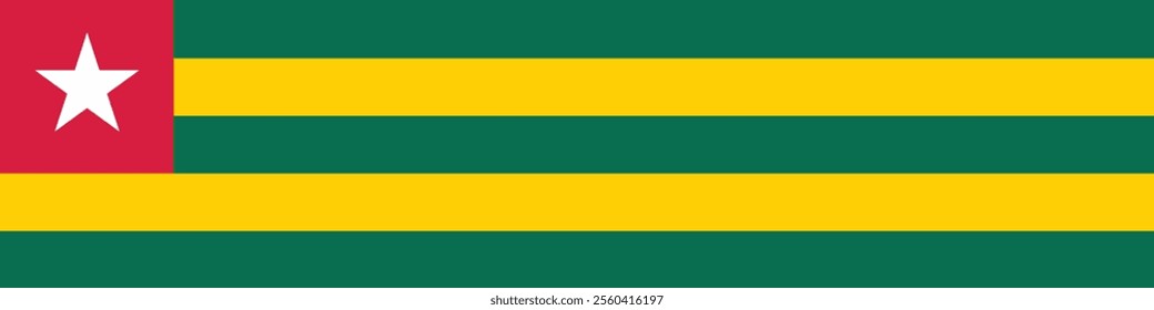 Togo flag long banner digital vector illustration