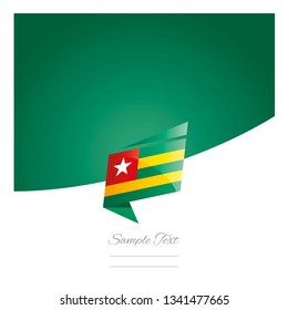 Togo flag New abstract origami green background banner vector