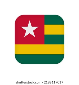Bandera de Togo, colores oficiales. Ilustración vectorial.