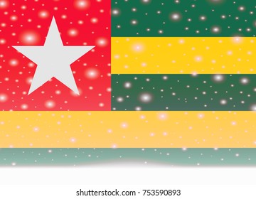 togo flag on christmas background
