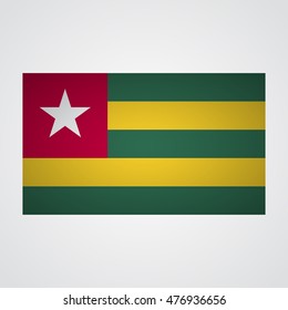 Togo flag on a gray background. Vector illustration
