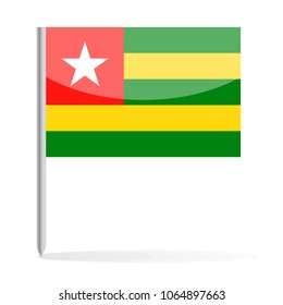 Togo Flag Pin Vector Icon - Illustration