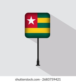 Togo Flag Pole Vetor Illustration