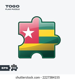 Togo flag puzzle pieces. vector illustration isolated on a white background