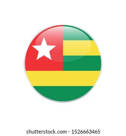 Togo flag round. Simple vector. National flag of Togo 
