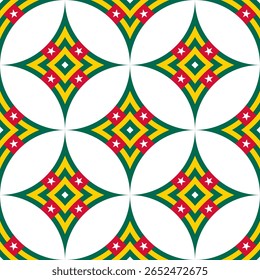Patrón sin fisuras de la bandera de Togo. Fondo geométrico para la decoración. Ilustración vectorial
