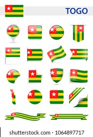 Togo Flag Set - Vector Illustration