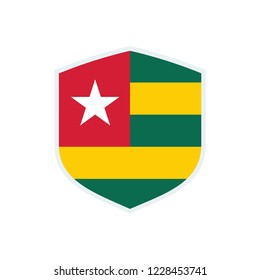 Togo flag. Togo shield flag.