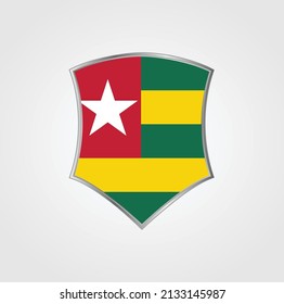 Togo Flag with Shield Frame. National Flag