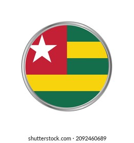 Togo flag with silver frame vector design