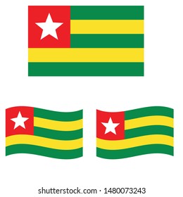 Togo flag. Simple vector. National flag of Togo 