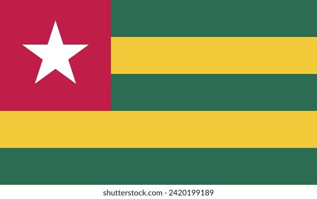 Stockillustration für Vektorgrafiken der Togo-Flagge