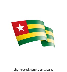 togo flag, vector illustration on a white background.