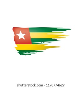 togo flag, vector illustration on a white background