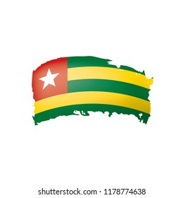 togo flag, vector illustration on a white background