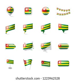togo flag, vector illustration on a white background.