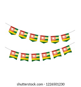 togo flag, vector illustration on a white background.