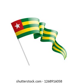 togo flag, vector illustration on a white background.
