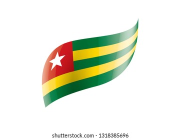 togo flag, vector illustration on a white background.