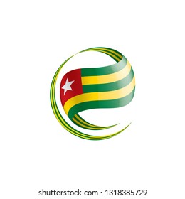 togo flag, vector illustration on a white background.