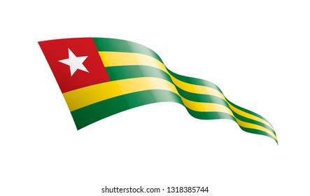 togo flag, vector illustration on a white background.