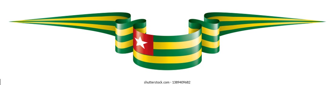 togo flag, vector illustration on a white background.