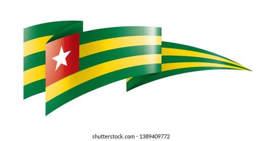 togo flag, vector illustration on a white background.